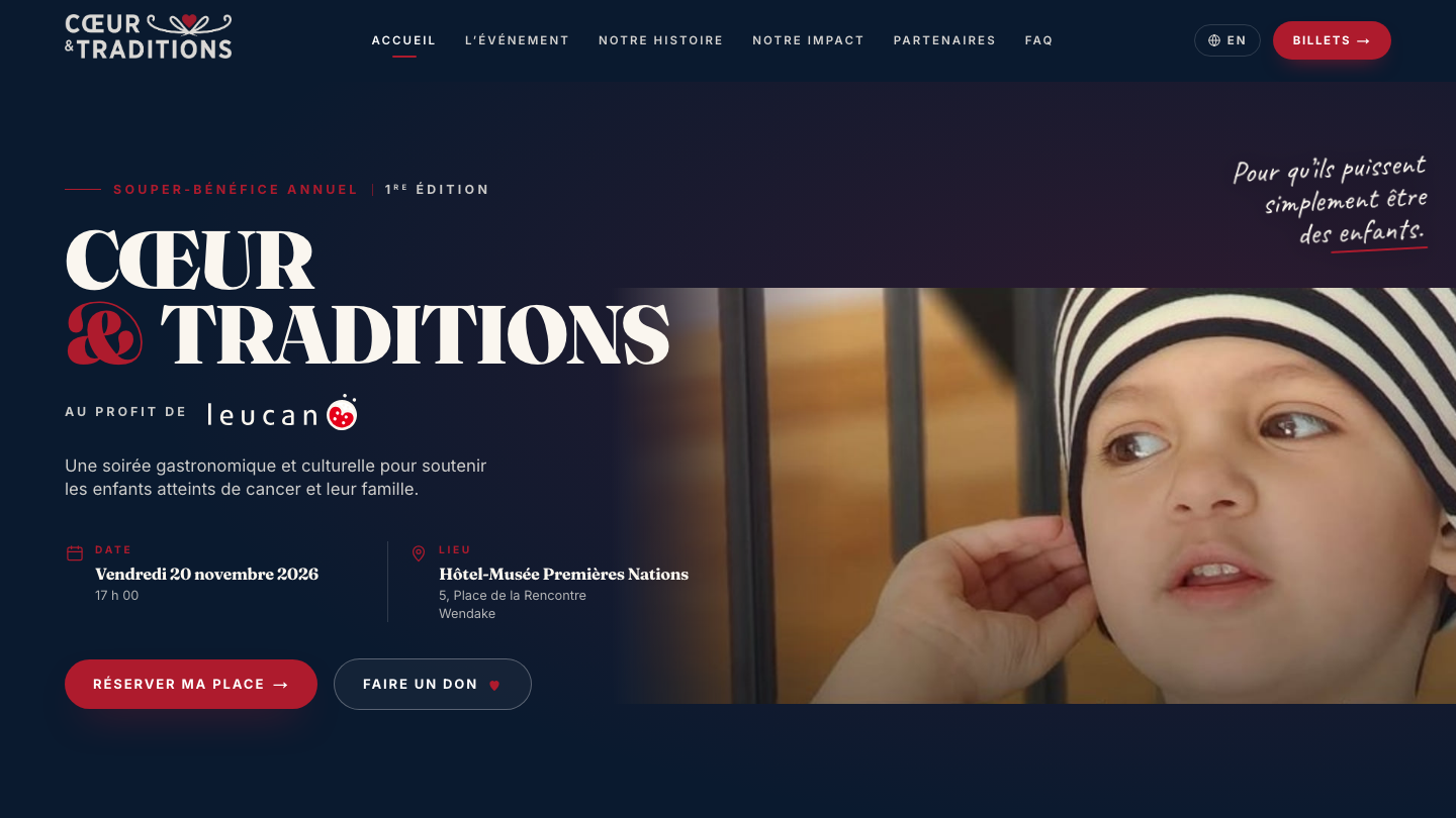 Screenshot of coeurettraditions.ca