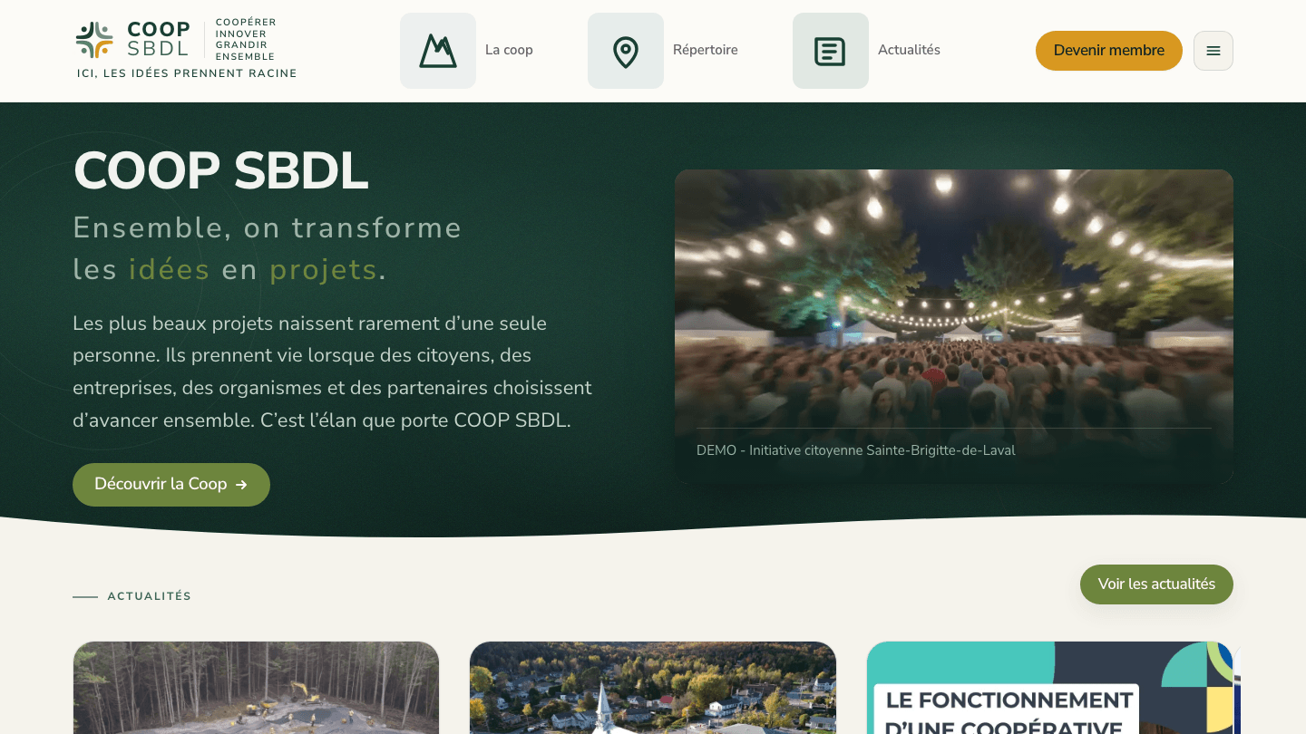 Screenshot of coop-sbdl.ca