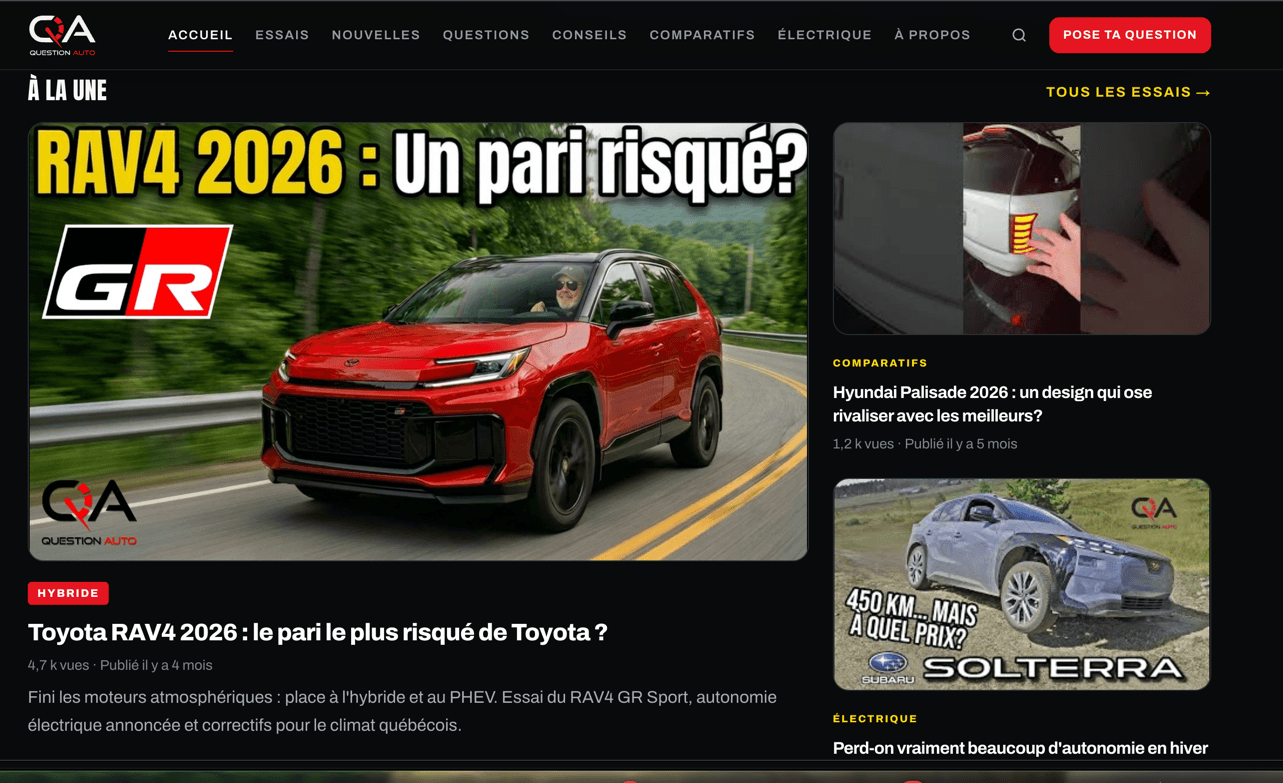 Preview of questionauto.ca